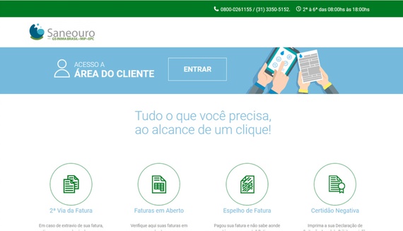 Saneouro facilita atendimento com site de serviços online