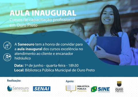 SANEOURO PROMOVE AULA INAUGURAL DOS CURSOS DE CAPACITAÇÃO EM ENCANADOR HIDRÁULICO E EXCELÊNCIA EM ATENDIMENTO
